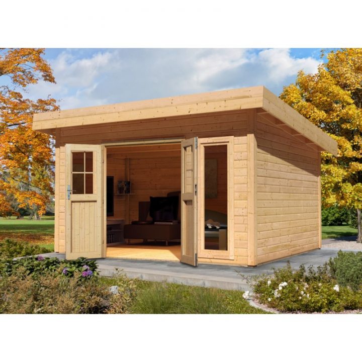 Abri Toit Plat 11,4M² En Bois 40Mm Tecklenburg 1 Premium à Abris Jardin Toit Plat