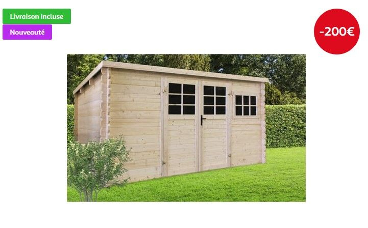 Abris Bois Tacuru 9.92M² Pas Cher 34Mm Prix Abri De Jardin serapportantà Abris De Jardin En Bois Pas Cher