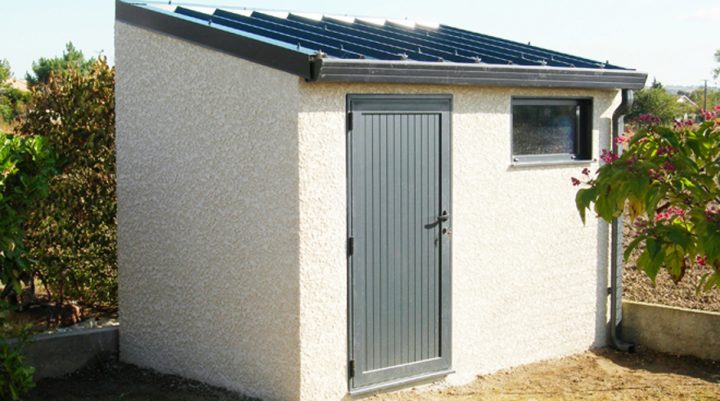 Abris De Jardin En Béton Et Béton Aspect Bois Sur Mesure avec Couverture Abri De Jardin