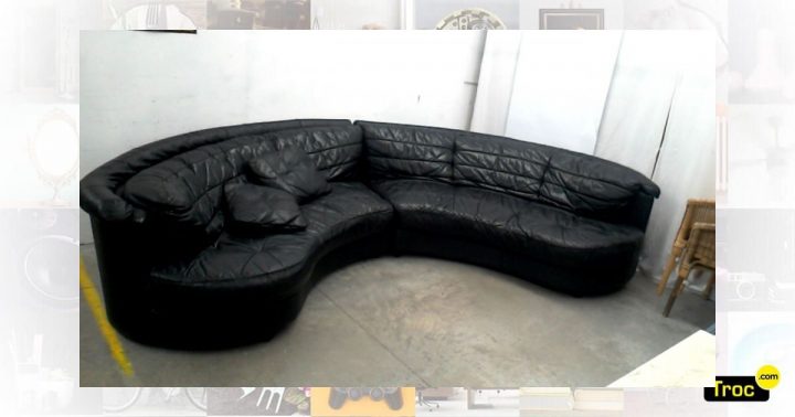 Achat Canape Cuir Noir Demi Lune Occasion – Guichainville pour Canapé Demi Lune But