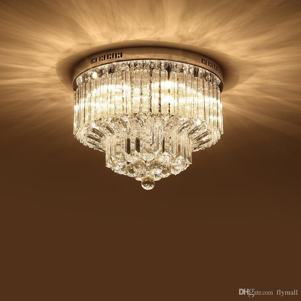 Acheter Moderne K9 Lustre En Cristal Éclairage Plafonnier Led Plafonnier  Luminaire Suspension Lampe Pour Salle À Manger Salle De Bains Chambre À intérieur Plafonnier Pour Salle À Manger