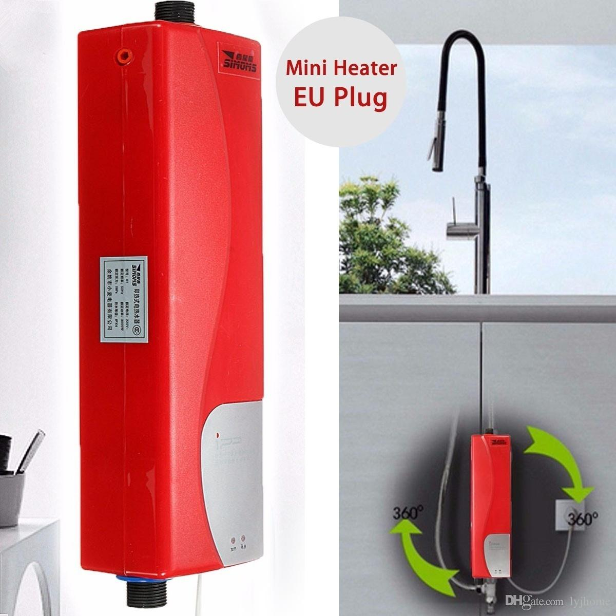 Acheter Prise Ue Accueil Salle De Bain Cuisine Mini Chauffe Eau Instantané  Chauffe Eau Électrique Système De Douche Robinet De Lavabo Robinet Couleur: encequiconcerne Chauffe Eau Instantané Pour Douche