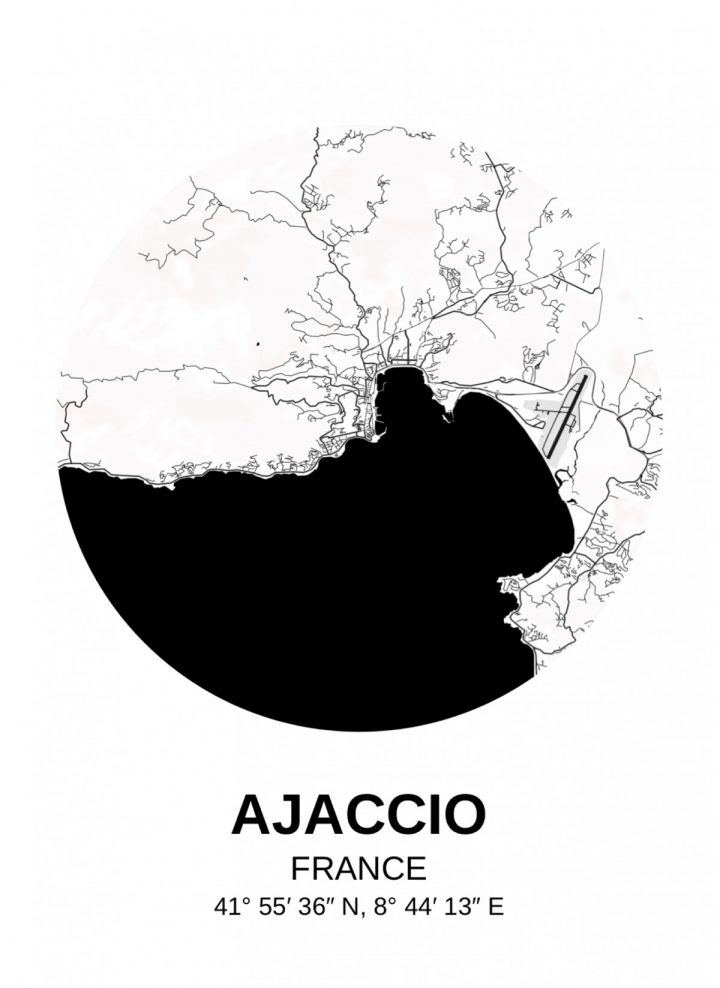 Affiche Carte Ajaccio avec Chambre Des Metiers Ajaccio