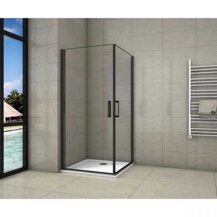 Aica Cabine De Douche 100X80Cm Porte De Douche Pivotante destiné Cabine De Douche Haut De Gamme