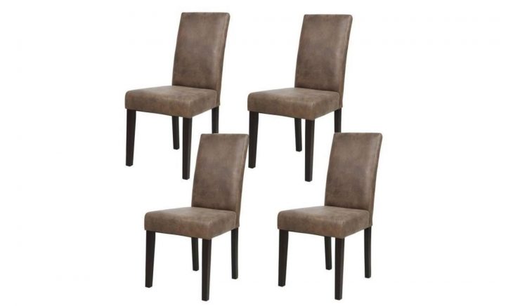 Albus Lot De 4 Chaises De Salle À Manger Vintage Marron avec Soldes Chaises Salle A Manger