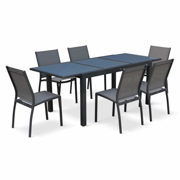 Alice'S Garden – Salon De Jardin Table Extensible à Table De Jardin Aluminium Et Verre