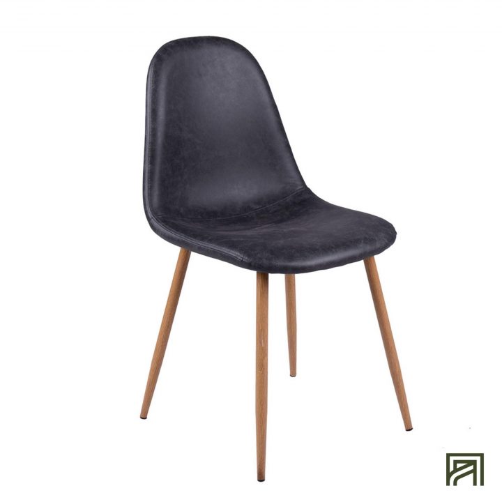 Alinea : Charlie Chaise Vintage – Simili Cuir Noir – #alinea destiné Alinea Chaises Salle À Manger