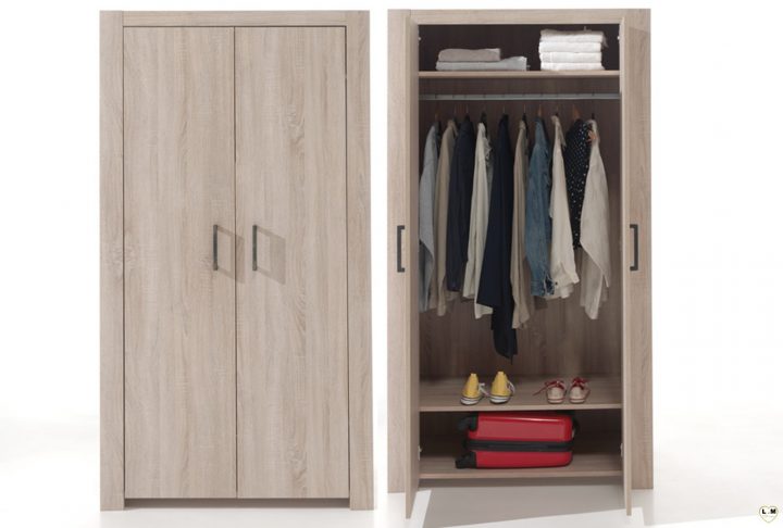 Alinea Chene Clair Chambre Ado: L' Armoire 2 Portes encequiconcerne Meuble A Chaussure Alinea