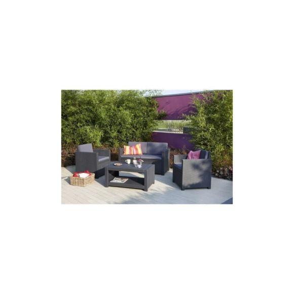 Allibert-Jardin – Allibert Salon De Jardin Monaco 4 Places pour Allibert California Gris