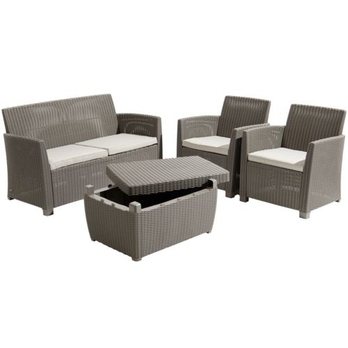 Allibert – Romantic – Salon Bas Corona 4 Pièces Cappuccino destiné Salon De Jardin Allibert California Allibert – Romantic – Salon Bas Corona 4 Pièces Cappuccino destiné Salon De Jardin Allibert California