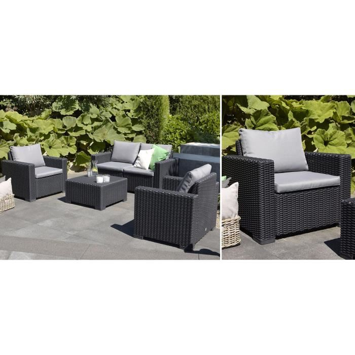 Allibert Salon Bas California Ardoise Achat Vente De tout Salon Bas De Jardin Naxos Aluminium Gris, 9 Personnes