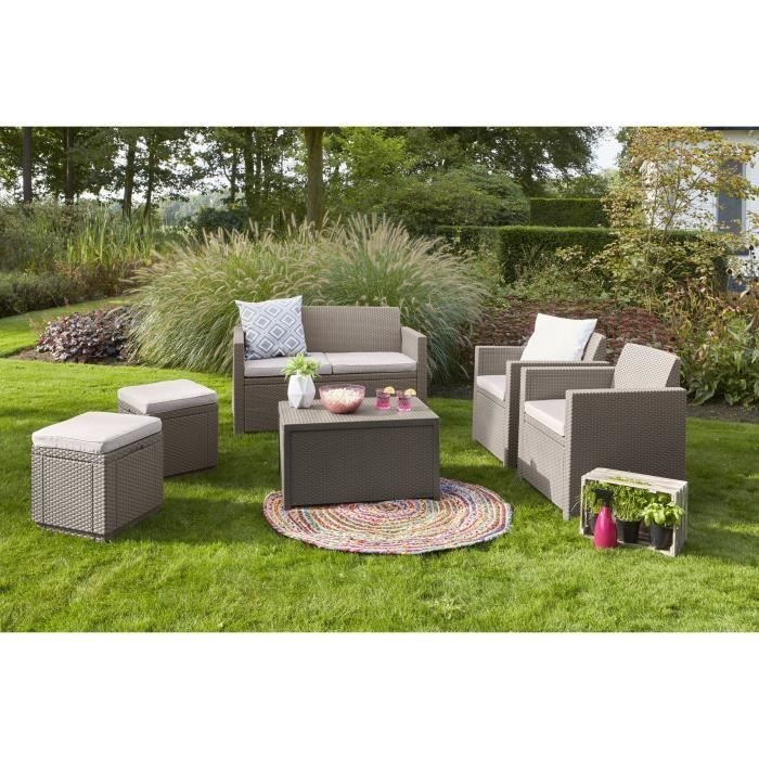 Allibert Salon De Jardin Merano 4 Places – Avec Table concernant Salon De Jardin Allibert Monaco Cappuccino