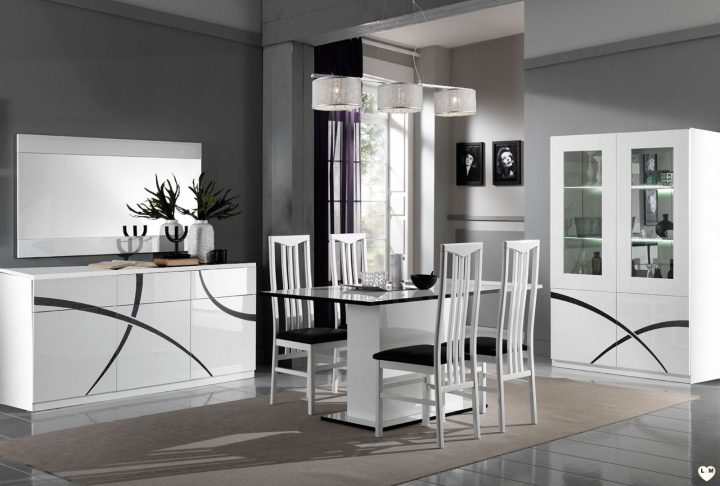 Amazonie Laque Blanc Sejour Salle A Manger Design : L concernant Chaise Salle À Manger Design Italien