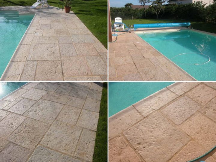 Aménagement Extérieur; Dallage Autour De Piscine. Dalles destiné Dalles Caoutchouc Piscine