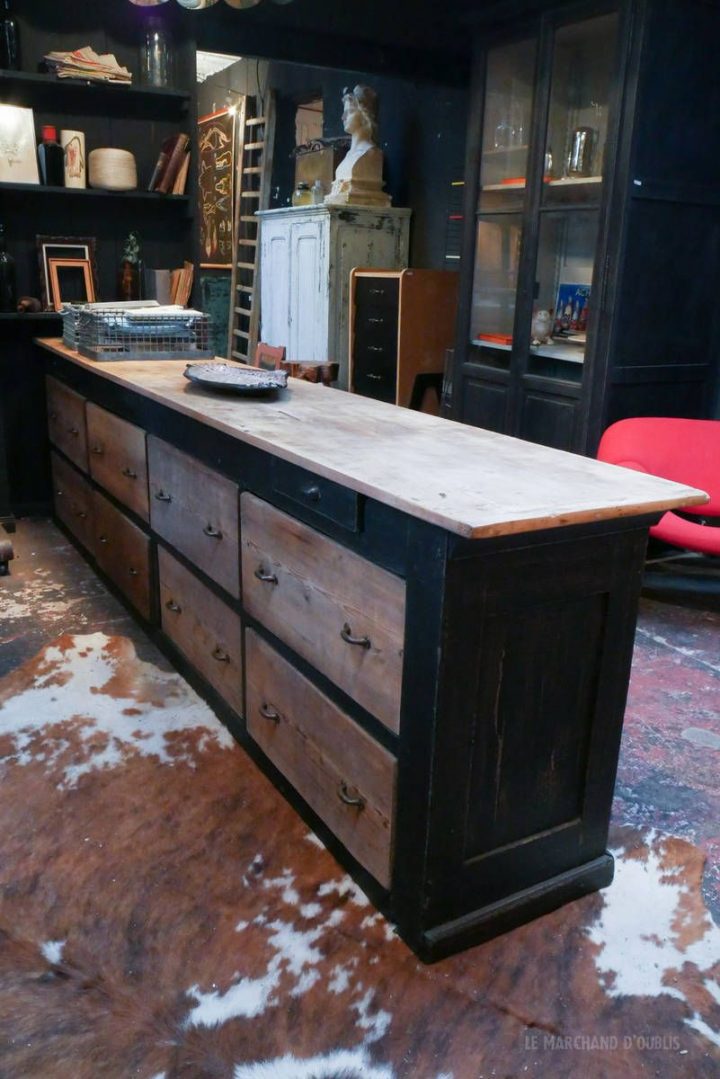 Ancien De Comptoir De Magasin – Début Xxème – Par Le tout Magasin De Meuble Barentin