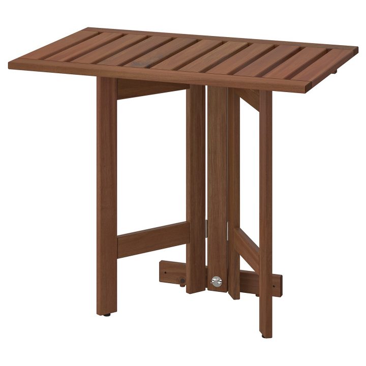 Äpplarö Table Murale Pliante, Extérieur – Teinté Brun 80X56 Cm avec Table Salle A Manger Pliante Ikea