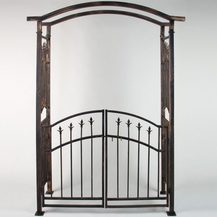 Arche De Jardin Avec Portillon Bronze 207 X 140 X 50 Cm à Arche De Jardin En Fer Forgé Arche De Jardin Avec Portillon Bronze 207 X 140 X 50 Cm à Arche De Jardin En Fer Forgé