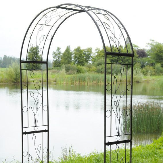 Arche Justine Style Fer Forgé Gris Blanchi – Aménagement D destiné Arche De Jardin