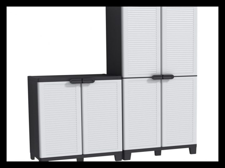 Armoire Basse R Sine 2 Tablettes Spaceo Premium L 80 X H à Armoire De Jardin Leroy Merlin