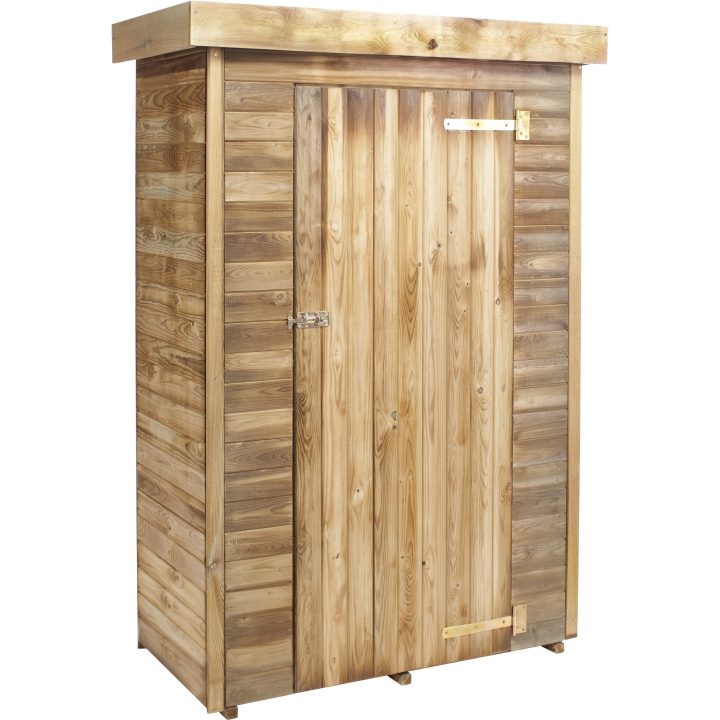 Armoire De Jardin Bois Helka Naturelle, L.131 X H.197 X P encequiconcerne Armoire De Jardin Leroy Merlin