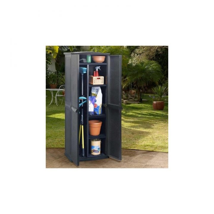 Armoire De Jardin En Résine 70X50X179Cm Anthracite Keter encequiconcerne Armoire De Jardin Resine