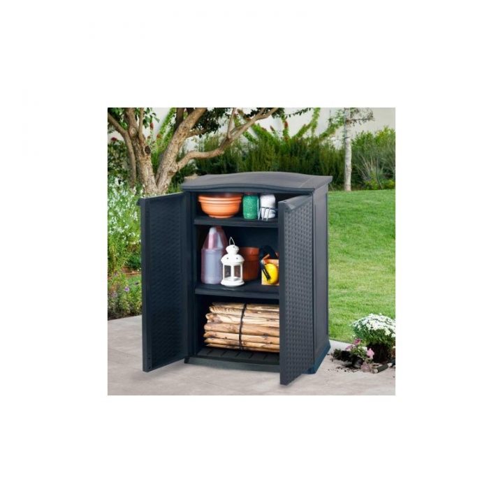 Armoire De Jardin En Résine 70X50X92Cm Anthracite à Armoire De Jardin Resine