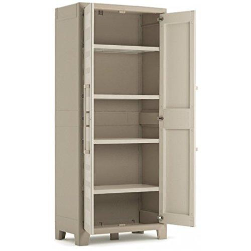 Armoire De Jardin En Résine Avec 4 Étagères Cielterre-Commerce à Armoire De Jardin Resine