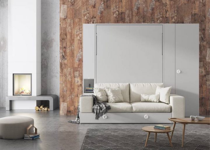 Armoire Lit Avec Canapé Intégré Pour Un Espace Réduit encequiconcerne Canapé Lit Petit Espace