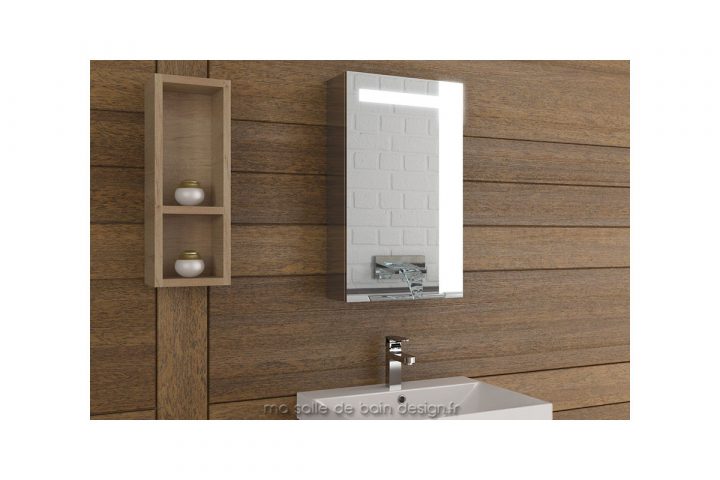 Armoire Miroir Simple Porte Lumineuse Am40 pour Mirroir Salle De Bain