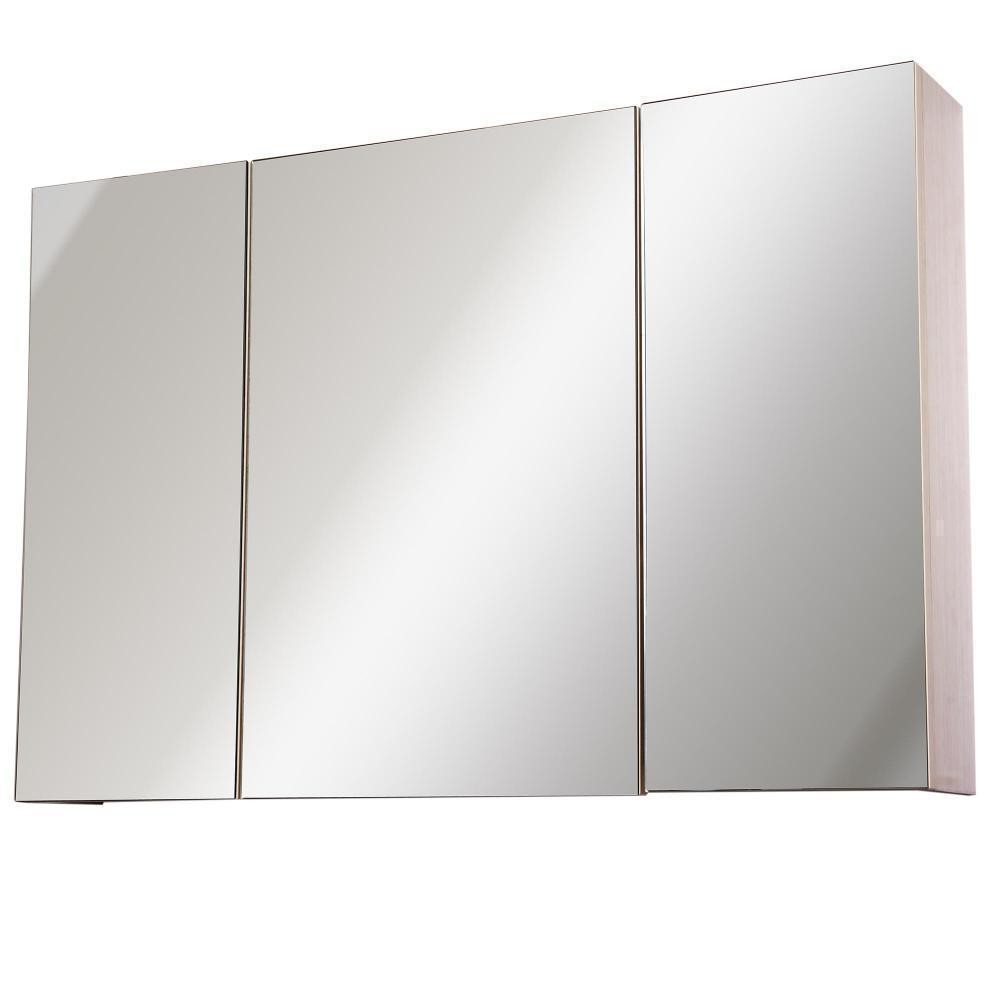 Armoire Murale Miroir Salle De Bain 3 Portes 3 Étagères Dim. 90L X 14L