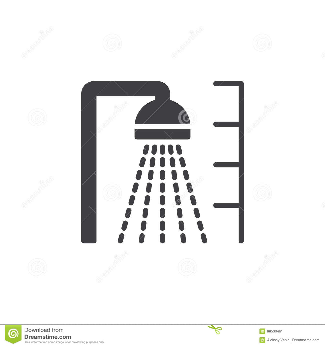 Arrosez Le Vecteur D'icône De Douche, Signe Plat Rempli pour Pictogramme Douche