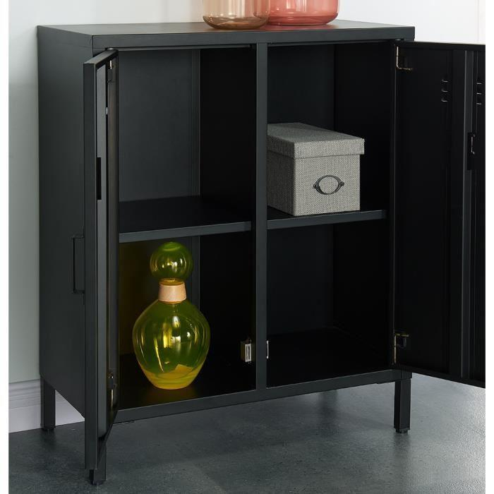 Aucune – Camden Meuble De Rangement En Metal 70 Cm – Noir intérieur Meuble En Metal