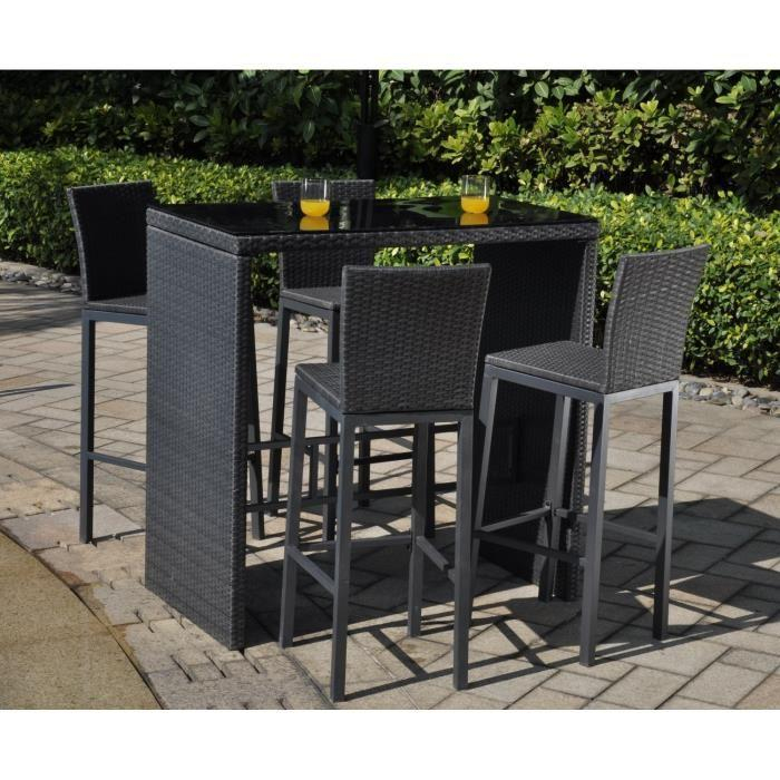 Aucune – Riverside Set Bar 5 Pieces Alu Résine Tressée 337840 à Salon De Jardin Riverside