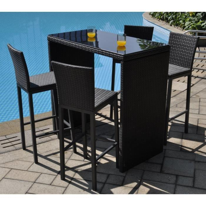 Aucune – Riverside Set Bar 5 Pieces Alu Résine Tressée 337840 intérieur Salon De Jardin Riverside