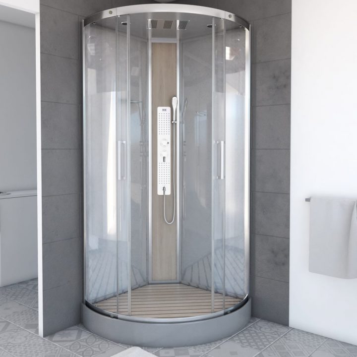 Aurlane Cabine De Douche D'angle Fuzzy Round Hydromassante – 95 X 95 concernant Cabine De Douche Pas Chere