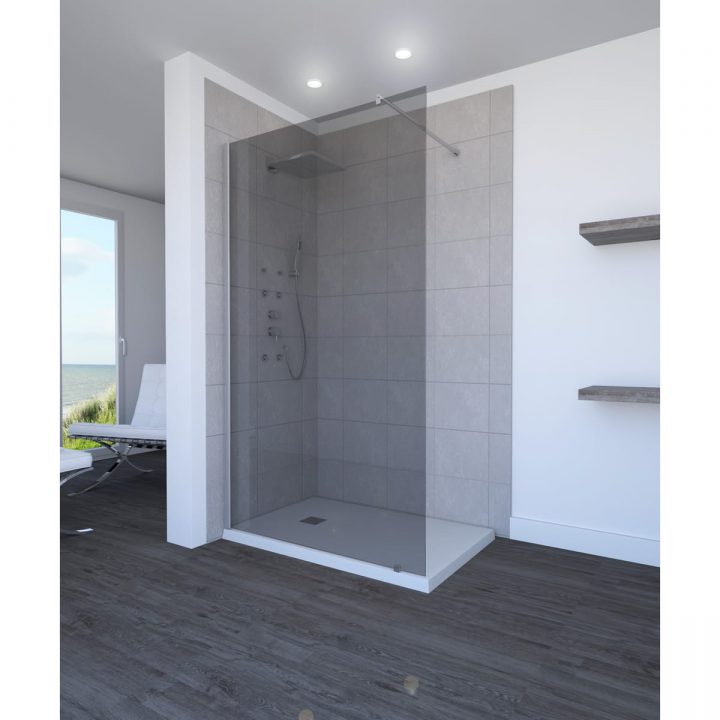 Aurlane Paroi De Douche Parma 120 – Verre Fumé 120 X 200 à Paroie Douche Italienne