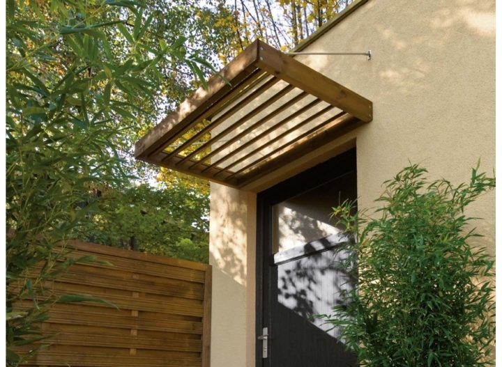 Auvent Pour Porte D'Entrée Modèle Lumikam | Jardipolys à Auvent Terrasse Bois Et Tuiles