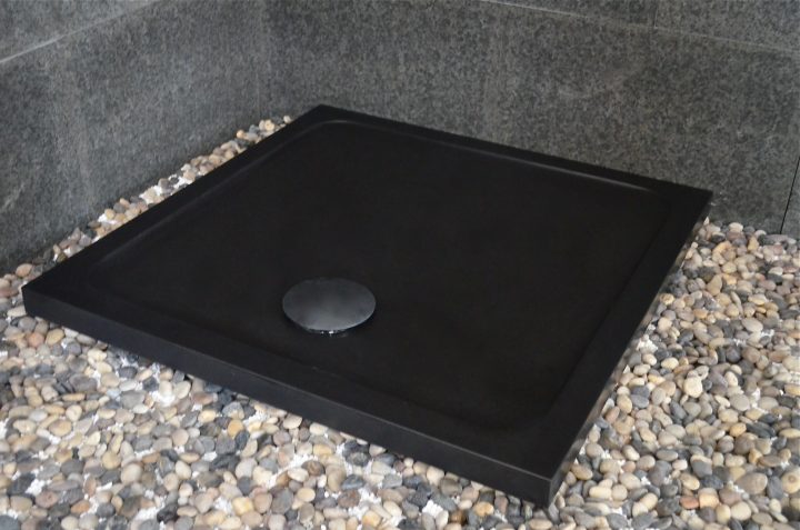 Bac À Douche Noir 90X90 Taillé Dans Le Granite Serena Shadow serapportantà Bac Douche 90X90