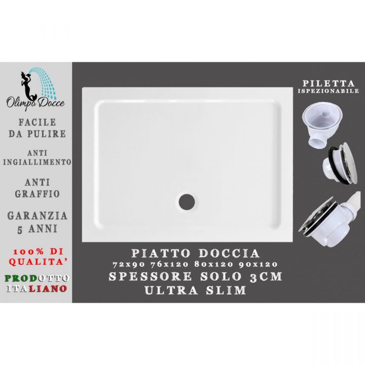 Bac À Douche Rectangulaire Basse Ultra Mince Acrylique De 3 Cm De Haut, tout Bac À Douche 80X120