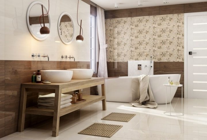 Badezimmer In Beige Modern Gestalten – Tipps Und Ideen à Meuble Braun