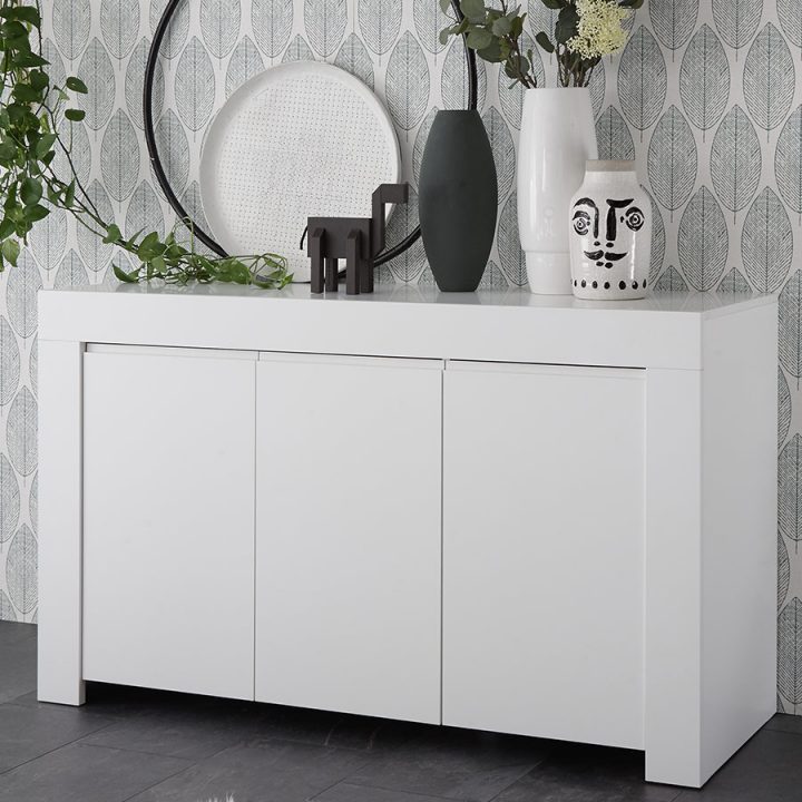 Bahut Blanc Laqué, Buffet De Salle À Manger, Meuble Buffet tout Buffet De Salle A Manger Laque Blanc