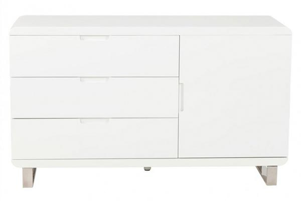 Bahut Laque Blanc, Shiny – Meuble Blanc Laque Salon encequiconcerne Meuble Tv Blanc Laqué Pas Cher