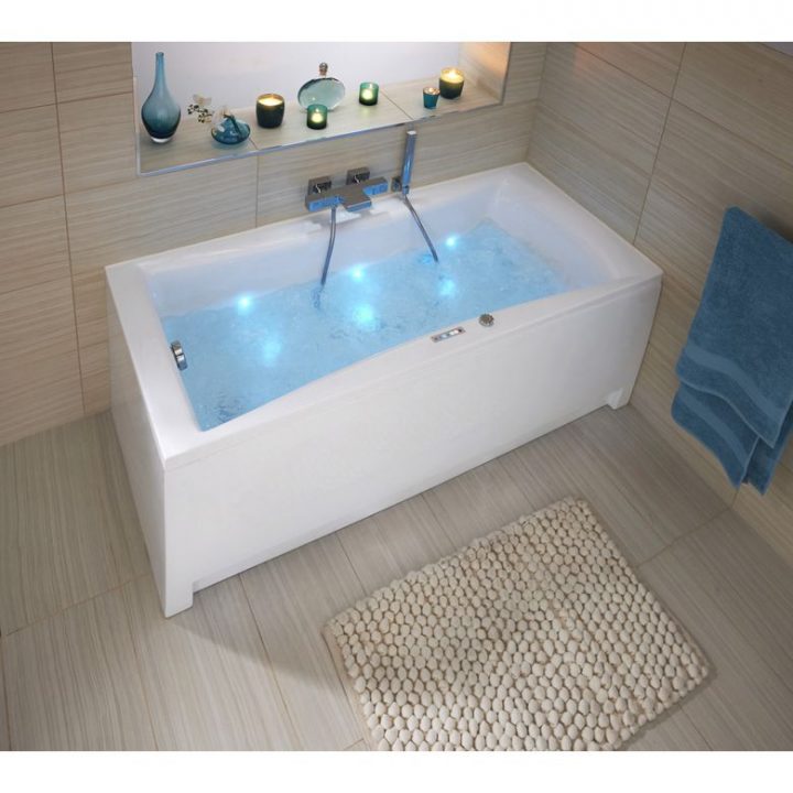 Baignoire Balnéo Droite Modèle Lagune Système Diamant serapportantà Baignoire Lapeyre