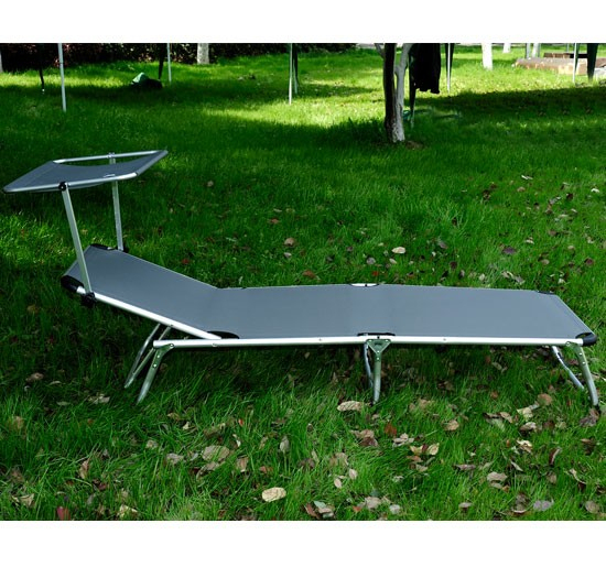 Bain De Soleil Pliant Avec Pare-Soleil En Aluminium Gris concernant Bain De Soleil Pliant Dream Bain De Soleil Pliant Avec Pare-Soleil En Aluminium Gris concernant Bain De Soleil Pliant Dream