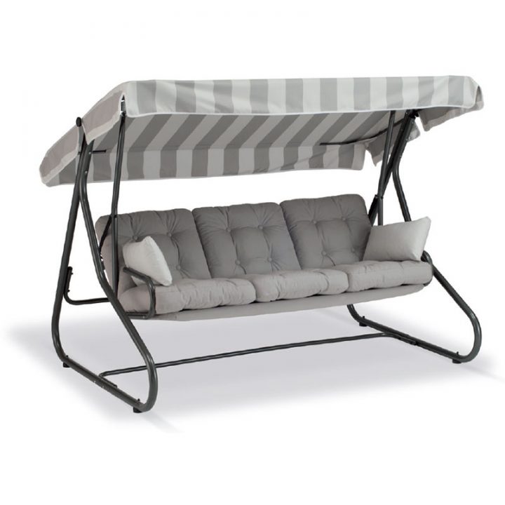 Balancelle Et Salon De Jardin Maxibed Coloris Blanc encequiconcerne Balancelle De Jardin Leclerc