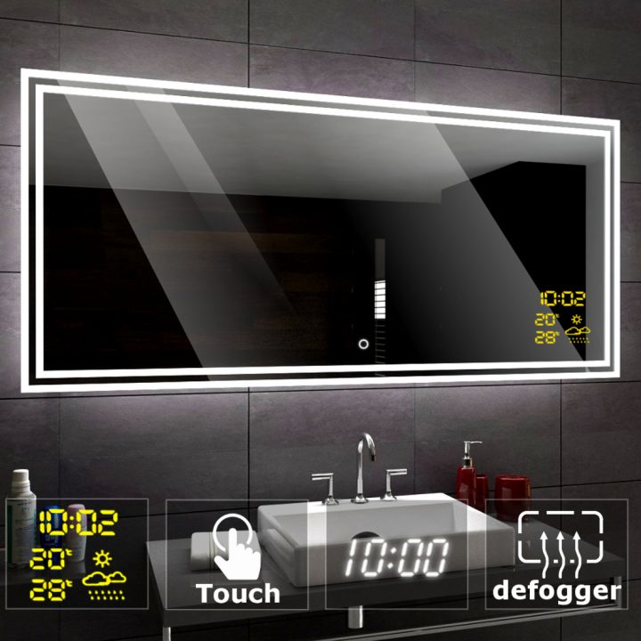 Baltimore Éclairé Del Miroir Salle De Bain Bluetooth Touche serapportantà Miroir Salle De Bain Bluetooth