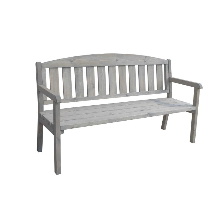Banc 3 Places De Jardin En Bois Sapin Gris | Leroy Merlin concernant Banc De Jardin Leroy Merlin