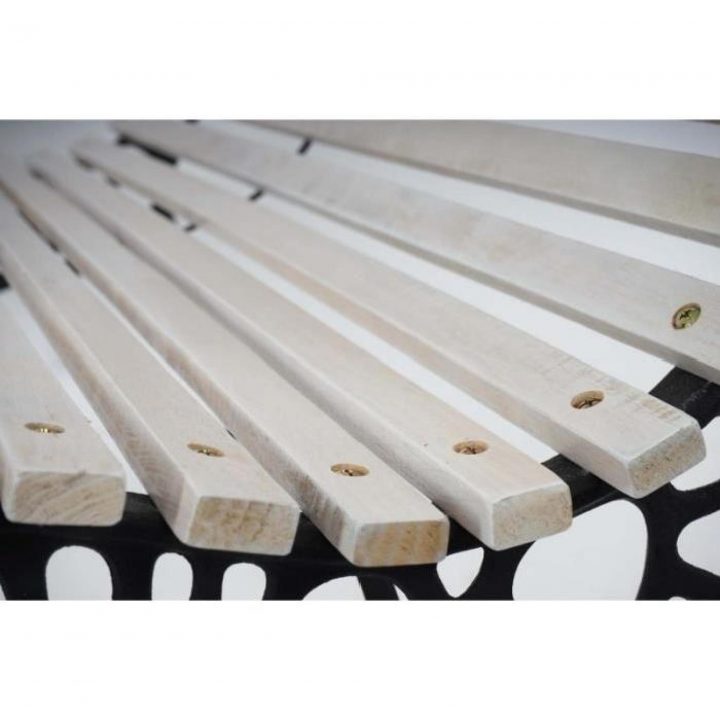 Banc De Jardin En Bois Et Fonte 122Cm Blanc Mdj04106 destiné Banc De Jardin En Fonte