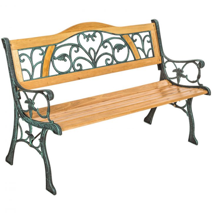 Banc De Jardin En Bois Et Fonte 124 Cm X 60 Cm X 83 Cm à Banc De Jardin En Fonte