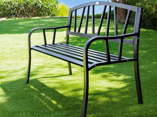Banc De Jardin En Métal Alvernia Noir Hesperide | Jardideco serapportantà Banc De Jardin Plastique Banc De Jardin En Métal Alvernia Noir Hesperide | Jardideco serapportantà Banc De Jardin Plastique